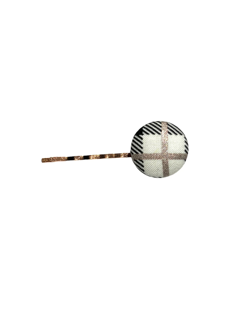 BOTÓN DE AZÚCAR - Bobby Pin - Rose Gold- Plaid