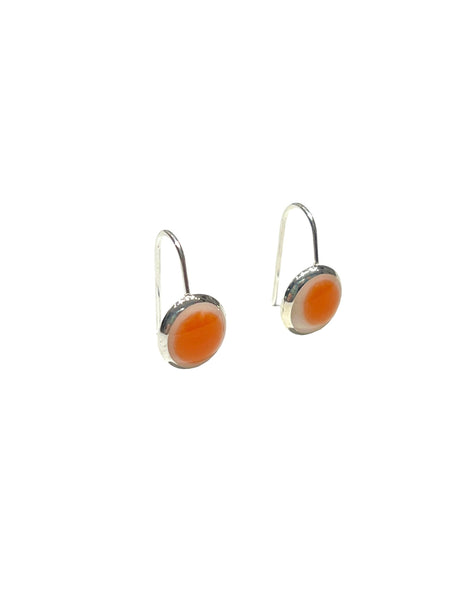 MIND BLOWING PROJECT- Small Circle Earrings - White and Orange
