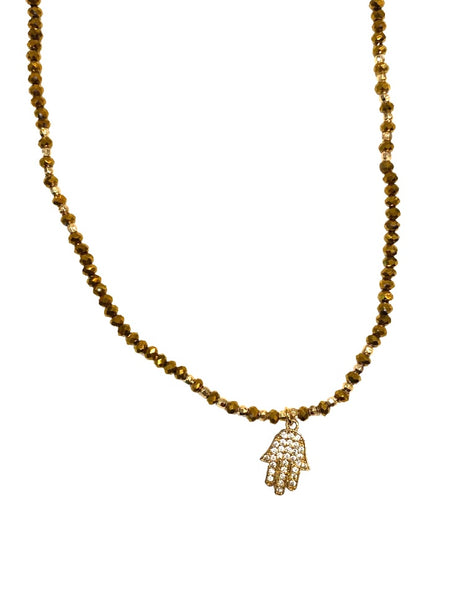 E-HC DESIGNS- Golden Mini Crystal Pendant Choker