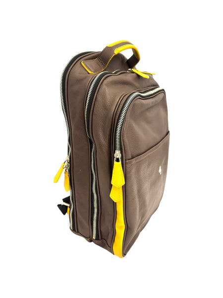 BORONEA- Backpack - Brown/Yellow