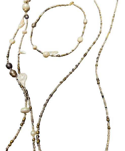 HC DESIGNS - Seed Beads Earth Tones Necklace (other sizes available)