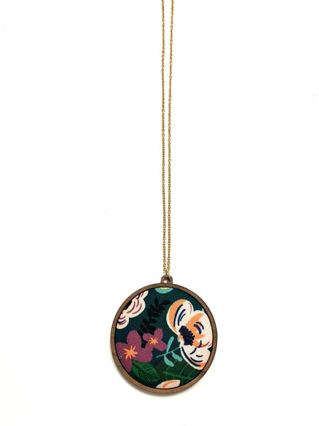 BOTÓN DE AZÚCAR - Wide Pendant Necklace- Single- Jungle Flower