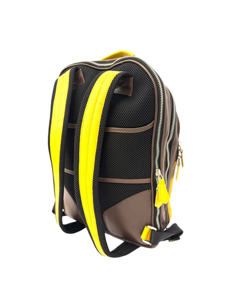 BORONEA- Backpack - Brown/Yellow