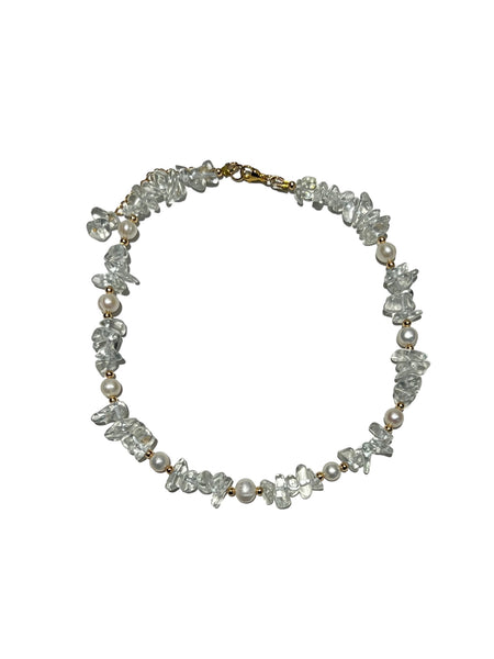 HC DESIGNS- Clear Quartz Necklace with Pearls