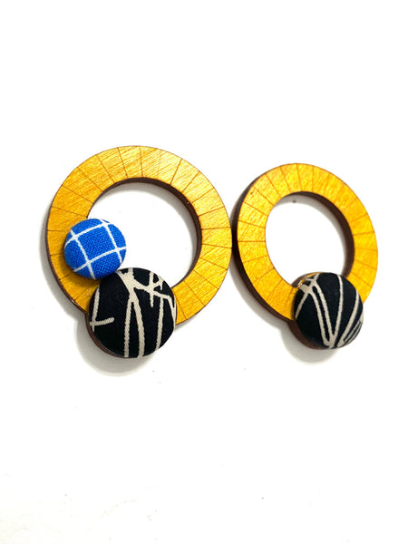 Ciclos Small Hoops- Yellow - Black and Blue