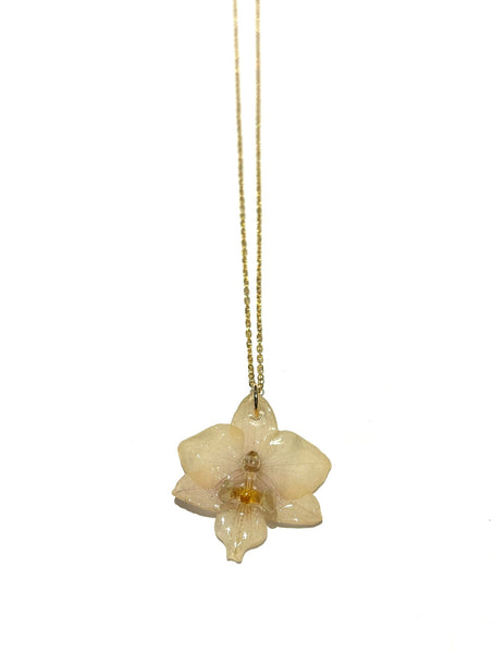 FLORE.C - White Small Orchid Necklace