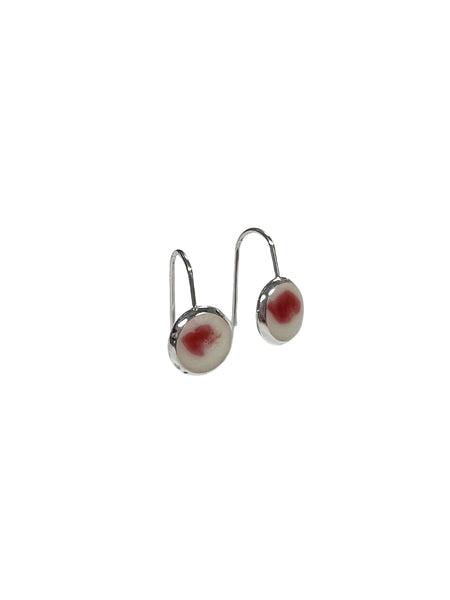 MIND BLOWING PROJECT- Small Circle Earrings - White and Red