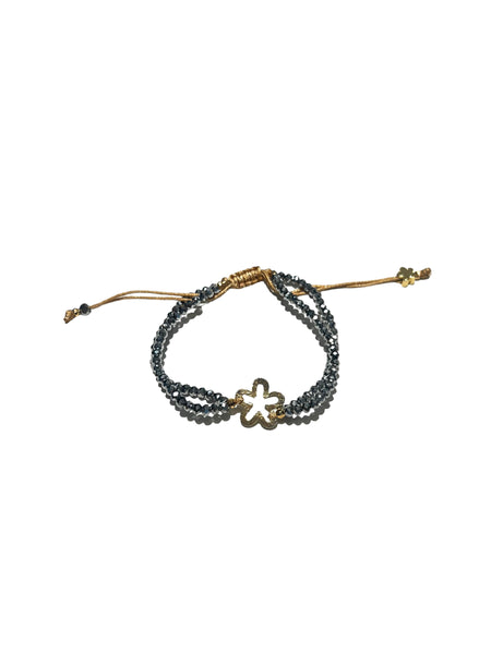 E-HC DESIGNS- Double Crystals with a Flower Bracelet (more colors available)