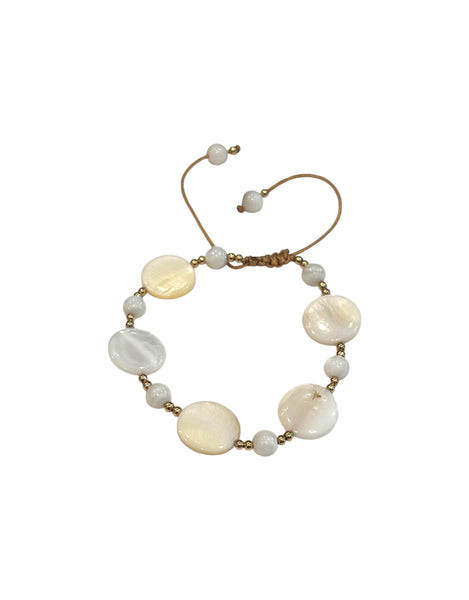 E-HC DESIGNS- Flat Pearls Adjustable Bracelet (different styles available)