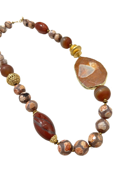 Vintage Cabochon Brown Agate Necklace – Nemesis Jewelry NYC