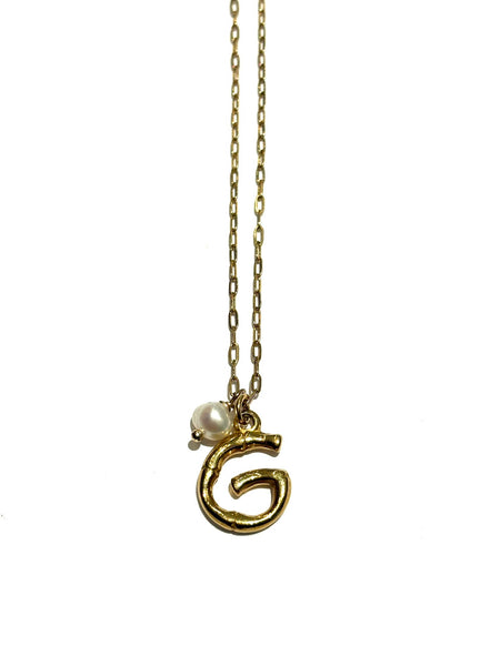 HC DESIGNS - Initial and Pearl Necklace