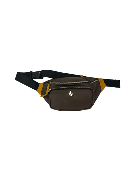 BORONEA- Leather Fanny Pack - Brown and Yellow