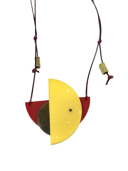 MIND BLOWING PROJECT- Geo Adjustable Necklace - Yellow and Burgundy