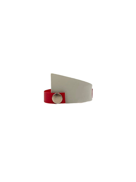 INÉDITO- Bracelets- Pale Gray & Red (7.5")