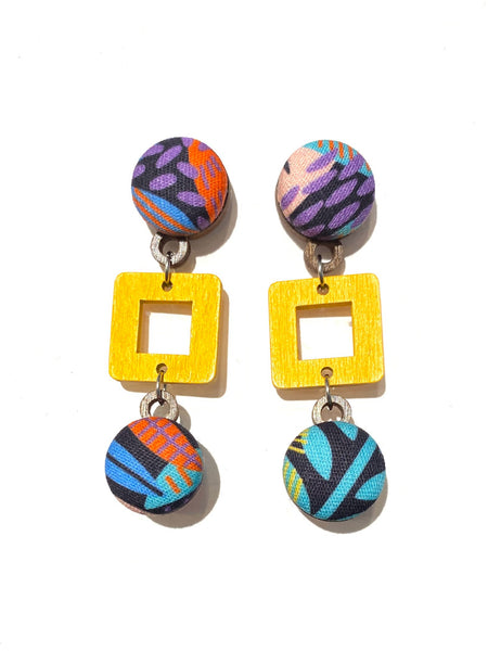 BOTÓN DE AZÚCAR - Ventana Earrings- Small- Funky Colors