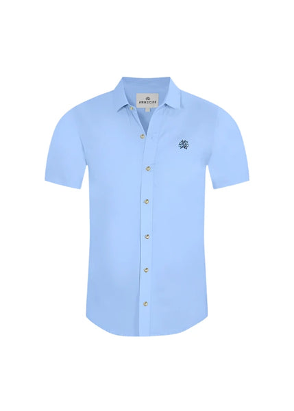 ARRECIFE - Light Blue Linen - Short Sleeve Shirt