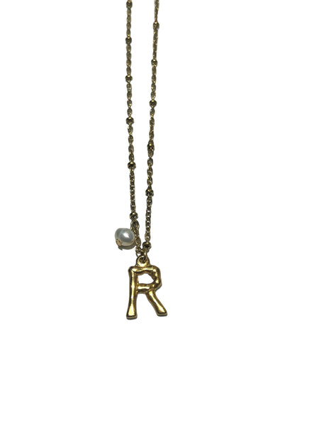 HC DESIGNS - Initial and Pearl Necklace