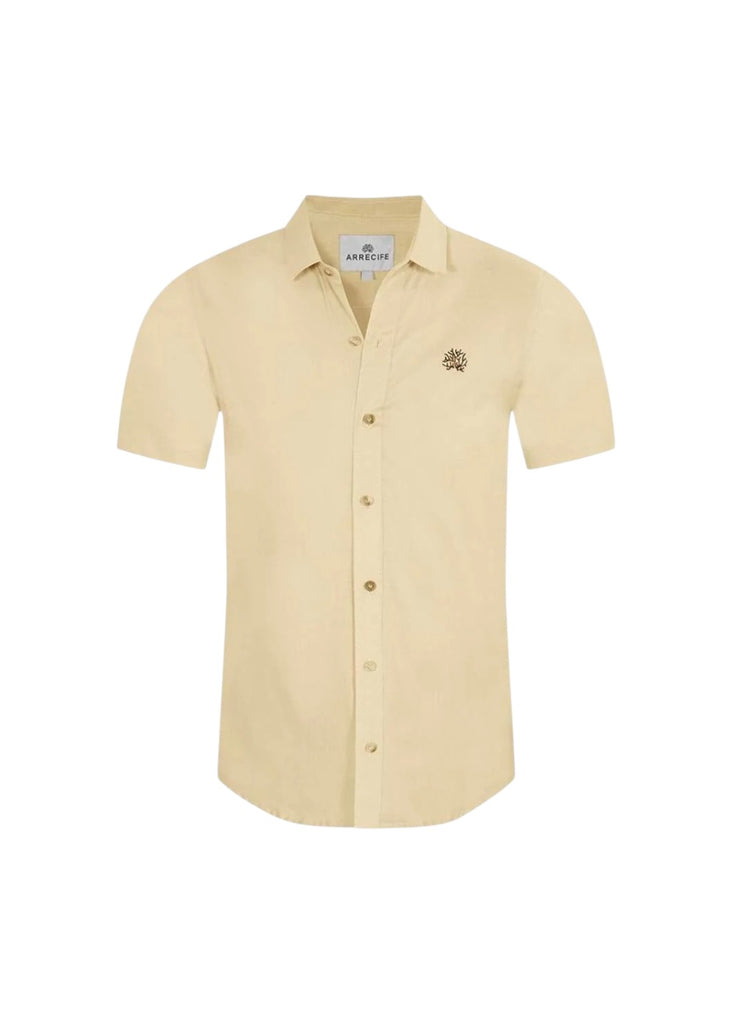 ARRECIFE - Yellow Linen - Short Sleeve Shirt