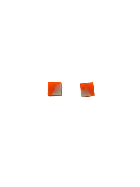 MIND BLOWING PROJECT- Small Square Studs - Orange and Mint