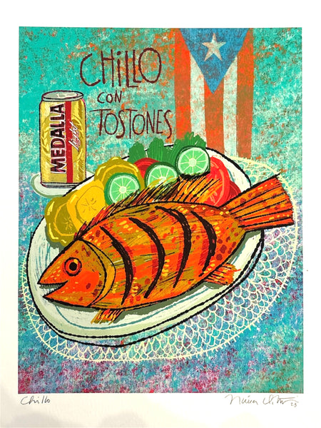 NÍVEA ORTÍZ - GIGLEÉ -Chillo Con Tostones - 11 x 14 Print