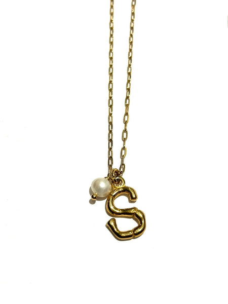 HC DESIGNS - Initial and Pearl Necklace