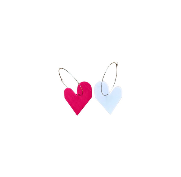 MENEO- Large Heart Hoops (more colors available)