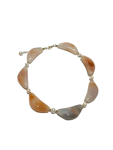 HC DESIGNS- Half Moon Agate Layering Necklace (sold individually)