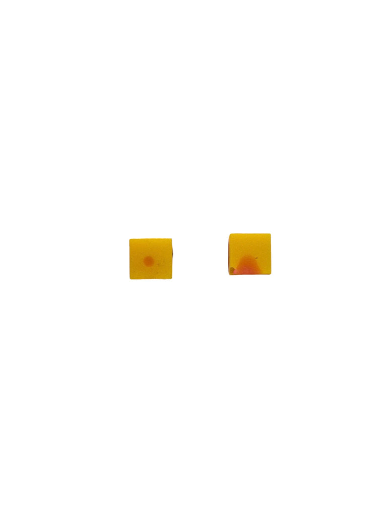 MIND BLOWING PROJECT- Small Square Studs - Yellow and Orange