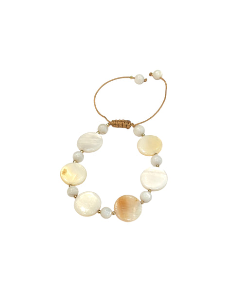 E-HC DESIGNS- Flat Pearls Adjustable Bracelet (different styles available)