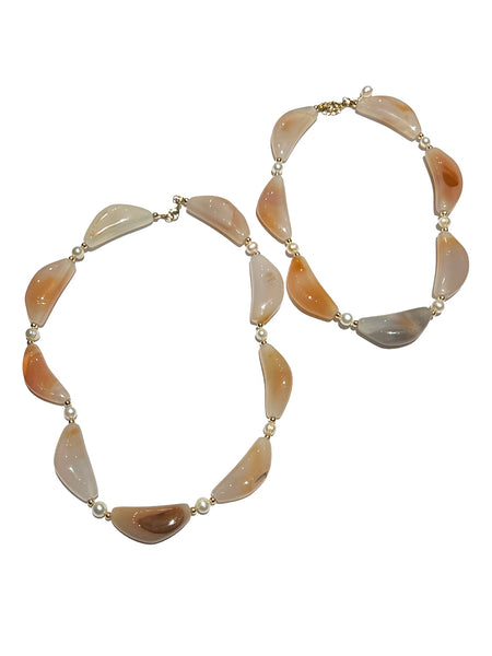 HC DESIGNS- Half Moon Agate Layering Necklace (sold individually)