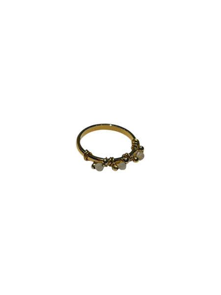 DEKOKRETE - Small Pearl Ring - Gold/White