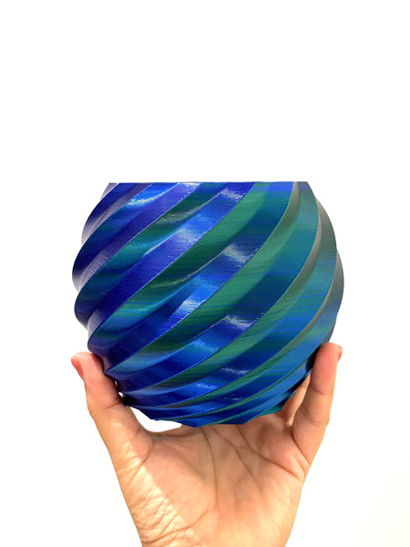 WATRIC - Blue-Green Spiral Planter (different sizes available)