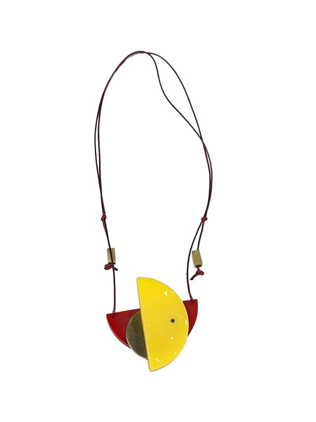 MIND BLOWING PROJECT- Geo Adjustable Necklace - Yellow and Burgundy