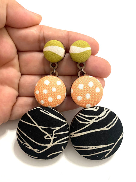 BOTÓN DE AZÚCAR - Big Earrings- Pastels and Black