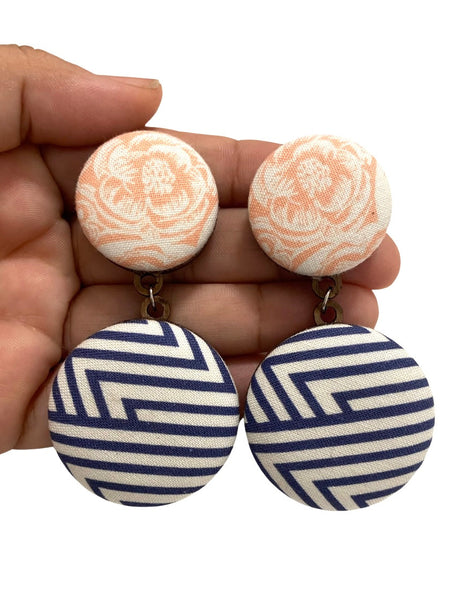 BOTÓN DE AZÚCAR - Double Earrings- Soft Roses and Lines