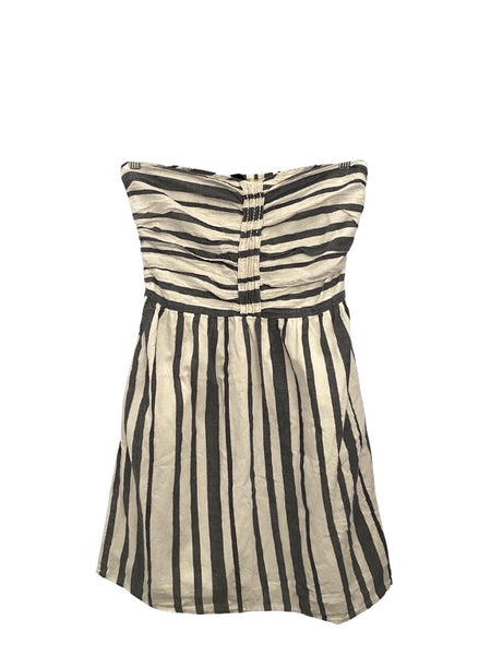 THRIFT- Strapless Striped Dress (Medium)