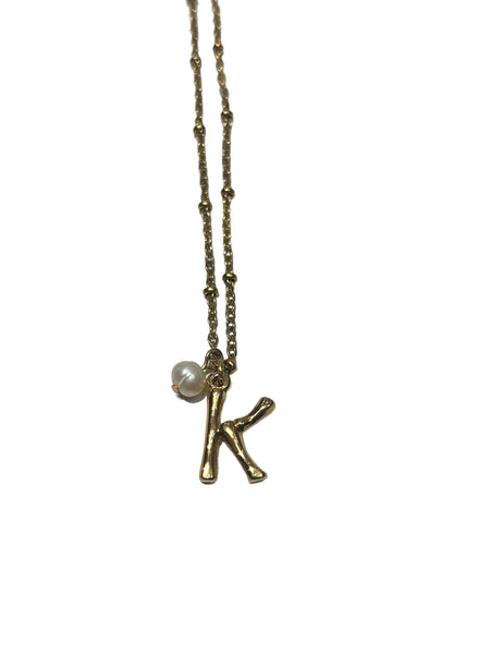 HC DESIGNS - Initial and Pearl Necklace