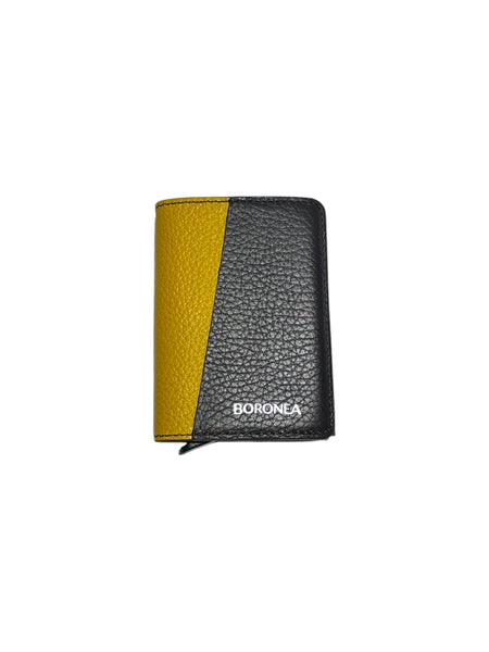 BORONEA - Slim Wallet - Brown and Yellow