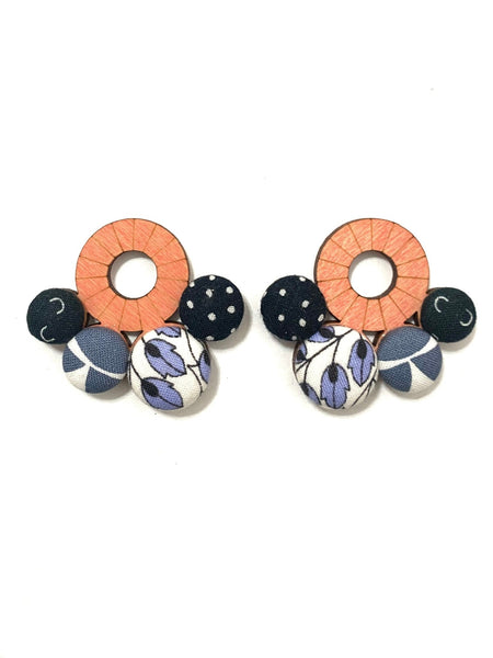 BOTÓN DE AZÚCAR - Nube Earrings- Blush - Blues and Grays