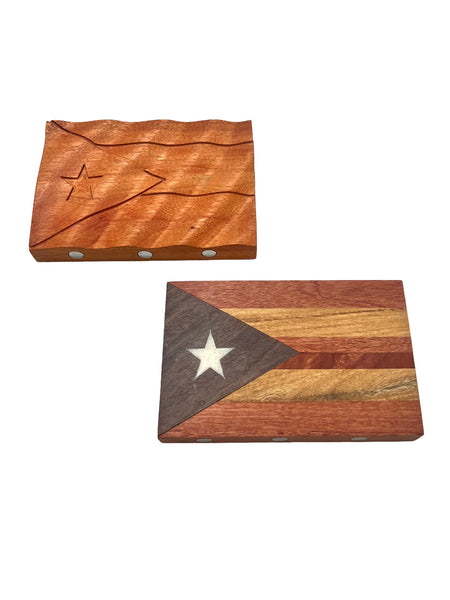 TRENCHE - Magnetic Keychain Holder - Bandera PR - Caoba