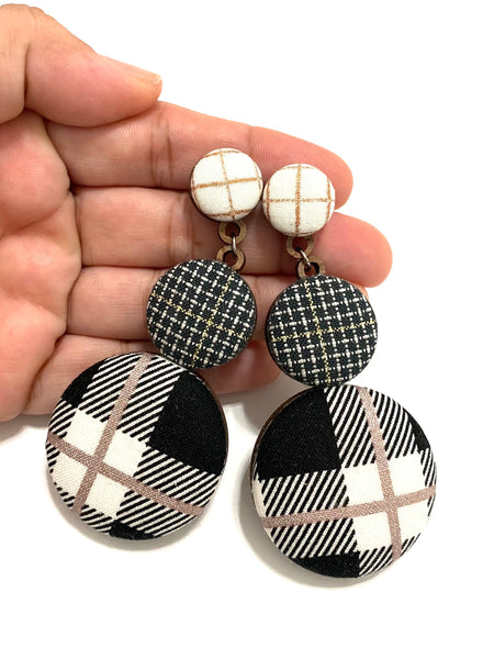 BOTÓN DE AZÚCAR - Big Earrings- Black Patterns