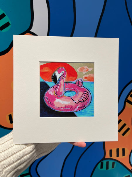 SARITZA MARTÍNEZ - 9x9 Framed Print - Flamingo