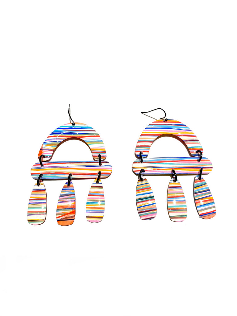 CAMBALACHE BY VIRGINIA NIN - Big Reversible Earrings - Colorful Jellyfish