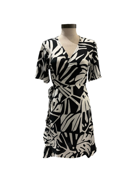 OMA DESIGNS - Black Paradise Wrap Short Dress