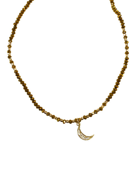 E-HC DESIGNS- Golden Mini Crystal Pendant Choker