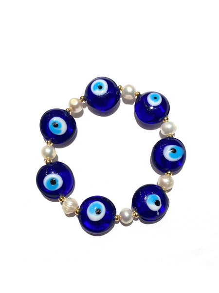 E-HC DESIGNS- Evil Eye Pearl Bracelet