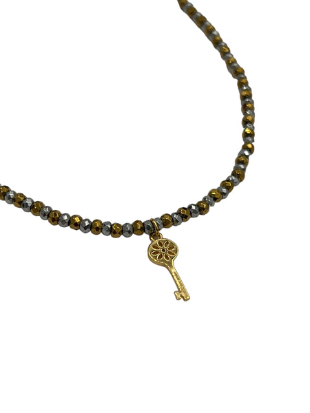 E-HC DESIGNS- Hematita Metallic Adjustable Chokers with Pendants