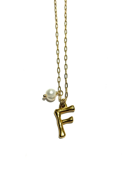 HC DESIGNS - Initial and Pearl Necklace