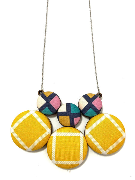 Azúcar Necklace- Yellow Squares