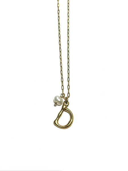 HC DESIGNS - Initial and Pearl Necklace